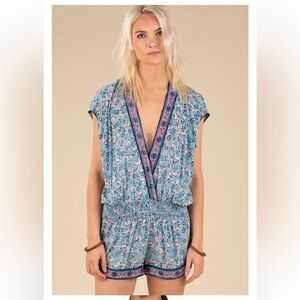 Poupette St. Barth Amora Romper Blue Cerise